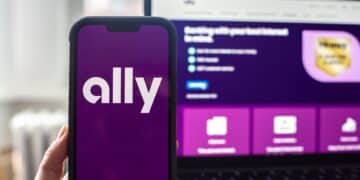 The Ally Financial logo on a smartphone arranged in Hastings-On-Hudson, New York, US, on Monday, July 17, 2023. Ally Financial Inc. is scheduled to release earnings figures on July 19.